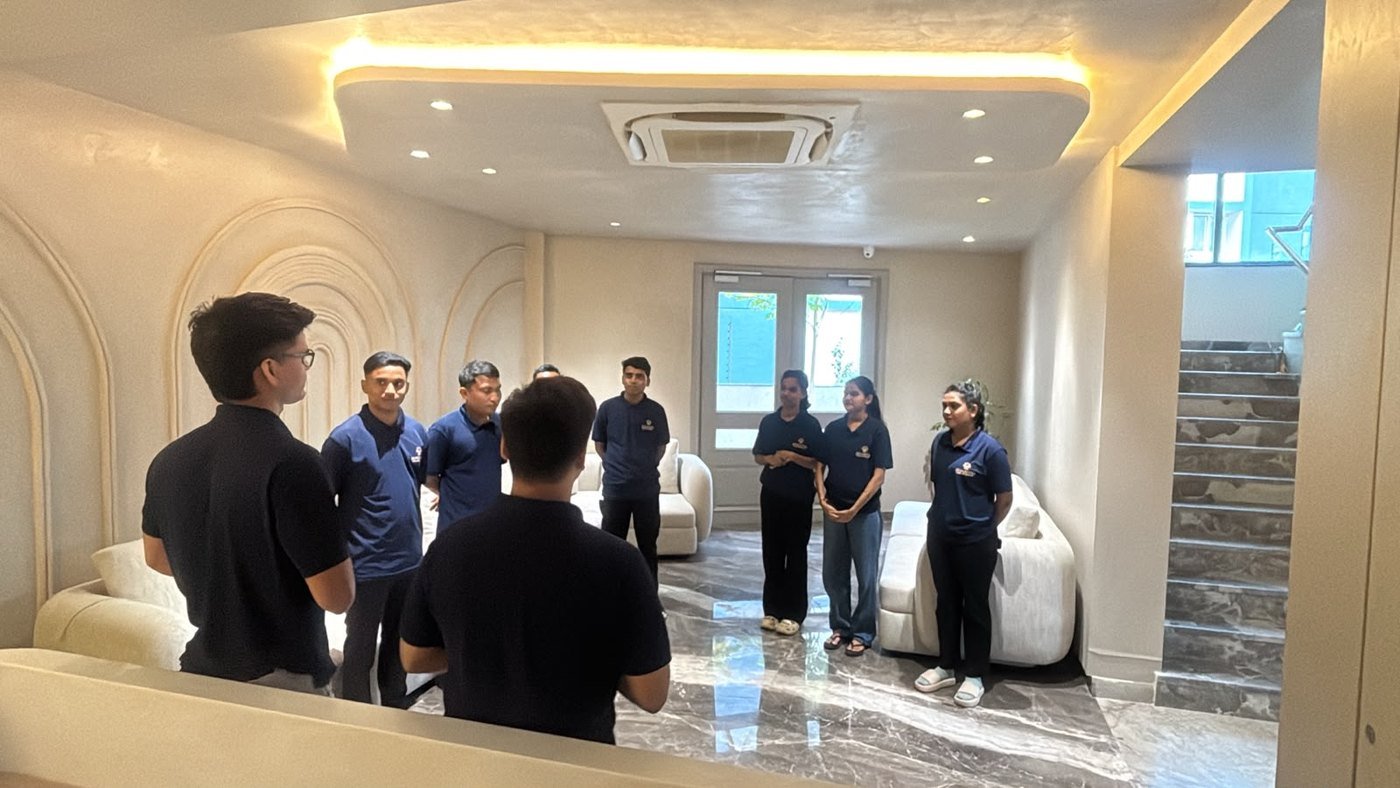 Sevaantha team participating in site-based hospitality training.